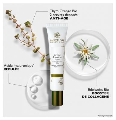 Sanoflore Crème des Reines Légère Régénération Éclat Bio 40 ml