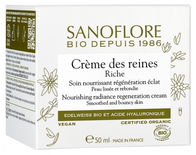 Sanoflore Crème des Reines Riche Régénération Éclat Bio 50 ml