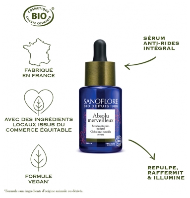 Sanoflore Absolu Merveilleux Sérum Anti-Rides Intégral Bio 30 ml