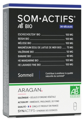 Aragan Synactifs SomActifs Organic 30 Capsules