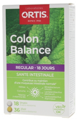 Ortis Colon Balance Regular 18 Comprimés Matin + 36 Comprimés Soir