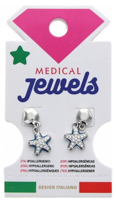 Medical Jewels Hypoallergenic Earrings Silver Starfish Pendant