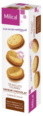 Milical 12 Dietetic Filled Biscuits - Flavour: Chocolate