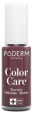 Poderm Color Care Vernis à Ongles Soin Tea Tree 8 ml - Couleur : 437 : Rouge Noir