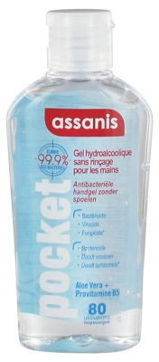 Assanis Gel Mains Hydroalcoolique 80 ml - Senteur : Neutre