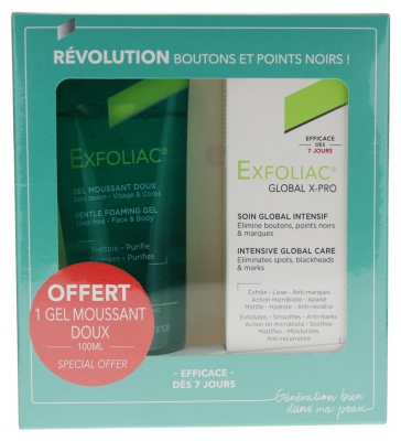 Noreva Exfoliac Global X-Pro Soin Global Intensif 30 ml + Gel Moussant Doux 100 ml Offert