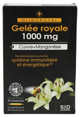 S.I.D Nutrition Oligoroyal Gelée Royale 1000 mg + Cuivre + Manganèse 20 Ampoules