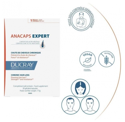 Ducray Anacaps Expert Chute de Cheveux Chronique 30 Gélules