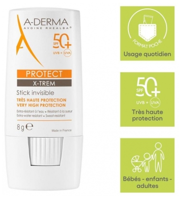 A-DERMA Protect X-Trem Stick Invisible SPF50+ 8 g