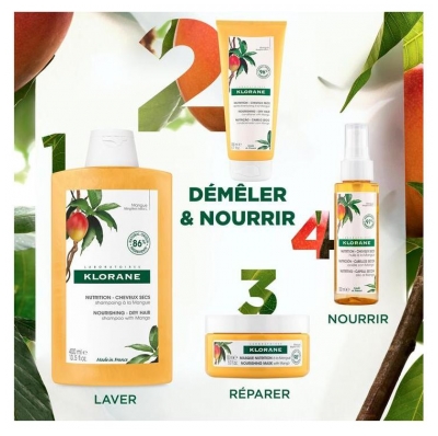 Klorane Nutrition - Cheveux Secs Après-Shampoing à la Mangue 200 ml