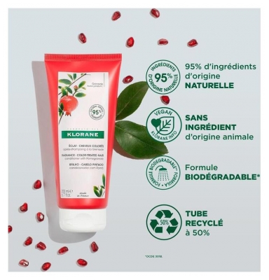 Klorane Éclat - Cheveux Colorés Après-Shampoing à la Grenade 200 ml