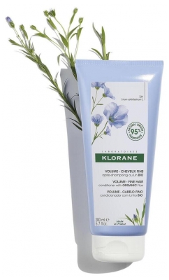 Klorane Volume - Cheveux Fins Après-Shampoing au Lin Bio 200 ml