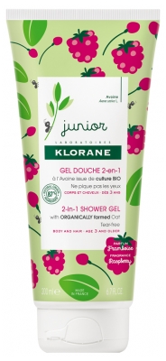 Klorane Junior 2in1 Shower Gel Body and Hair 200 ml - Fragrance: Raspberry