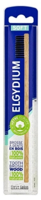 Elgydium Brosse à Dents en Bois Soft - Couleur : Poils Noirs