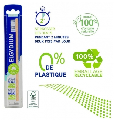 Elgydium Brosse à Dents en Bois Médium