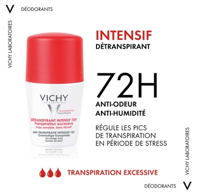 Vichy Détranspirant Intensif 72H Transpiration Excessive 50 ml