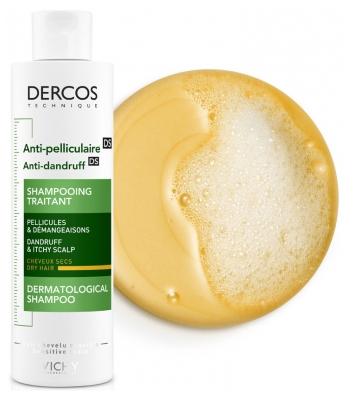 Vichy Dercos Shampoing Traitant Anti-Pelliculaire DS Cheveux Secs 200 ml