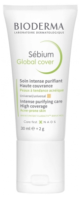 Bioderma Sébium Global Cover Soin Intense Purifiant Haute Couvrance 30 ml + 2 g