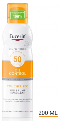 Eucerin Sun Protection Oil Control Brume Transparente Spray SPF50 200 ml