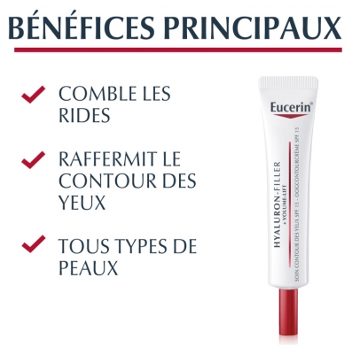 Eucerin Hyaluron-Filler + Volume-Lift Soin Contour des Yeux SPF15 15 ml