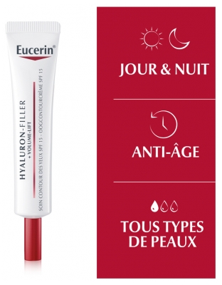 Eucerin Hyaluron-Filler + Volume-Lift Soin Contour des Yeux SPF15 15 ml