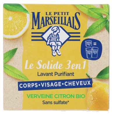 Le Petit Marseillais Le Solide 3en1 Lavant Purifiant Verveine Citron 80 g