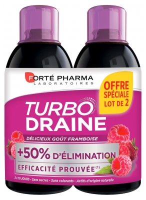 Forté Pharma TurboDraine Minceur Lot de 2 x 500 ml - Goût : Framboise