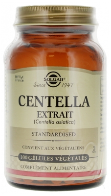 Solgar Extract of Aerial Part of Centella 100 Vegetable Capsules