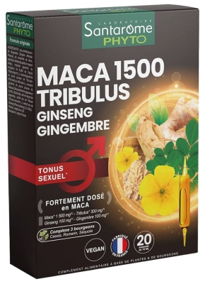 Santarome Phyto Maca 1500 Tribulus Ginseng Gingembre 20 Ampoules
