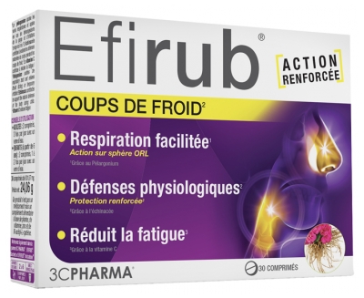 3C Pharma Efirub Cold Snaps 30 Tablets