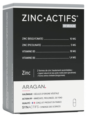 Aragan Synactifs ZincActifs 60 Gélules