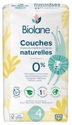 Biolane Natural Diapers 44 Diapers Size 4 (7-18 Kg)