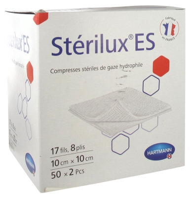 Hartmann Stérilux ES Sterile Gauze Compresses 10 x 10cm 50 x 2 Pieces