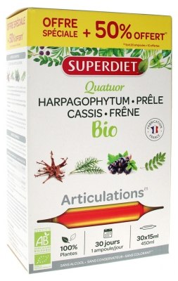 Superdiet Quatuor Organic Joints 30 Phials of which 50% Free