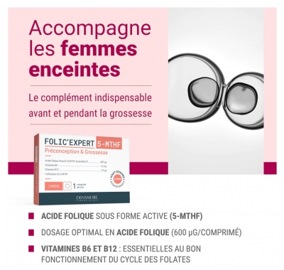Densmore Folic'Expert 5-MTHF Préconception & Grossesse 90 Comprimés