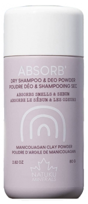 Natuku Minerals ABSORB Poudre Déo & Shampoing Sec 80 g