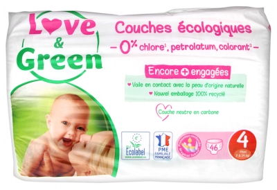 Love & Green Hypoallergenic Nappies 46 Nappies Size 4 (7-14kg)