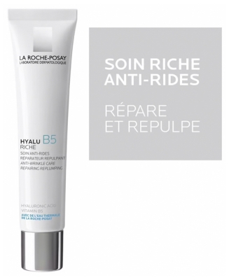 La Roche-Posay Hyalu B5 Riche Soin Anti-Rides Réparateur Repulpant 40 ml + Sérum Concentré 10 ml Offert