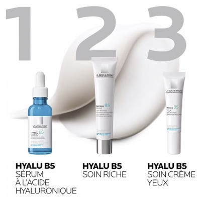 La Roche-Posay Hyalu B5 Riche Soin Anti-Rides Réparateur Repulpant 40 ml + Sérum Concentré 10 ml Offert