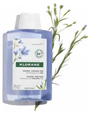 Klorane Volume - Cheveux Fins Shampoing au Lin Bio 200 ml