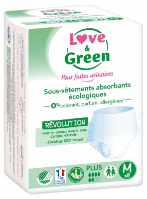 Love & Green Urine Absorbent Underwear 8 Pads