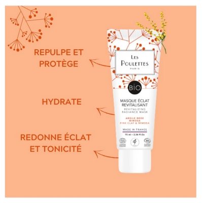 Les Poulettes Paris Masque Éclat Revitalisant Argile Rose Bio 75 ml