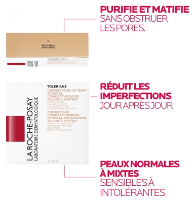 La Roche-Posay Tolériane Poudre Compacte Mineral 9.5 g - Teinte : 13 : Beige Sable
