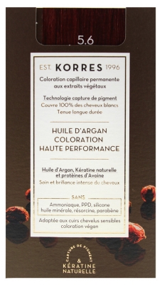 Korres Coloration Permanente Huile d'Argan - Coloration : 5.6 Châtain Clair Magenta