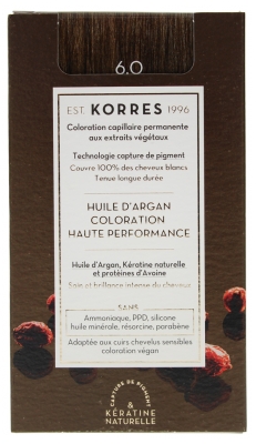 Korres Coloration Permanente Huile d'Argan - Coloration : 6.0 Blond Foncé