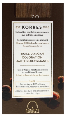 Korres Coloration Permanente Huile d'Argan - Coloration : 7.0 Blond