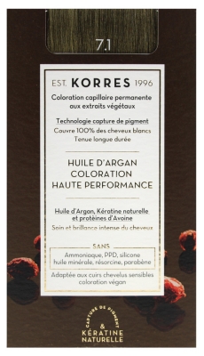 Korres Coloration Permanente Huile d'Argan - Coloration : 7.1 Blond Cendré