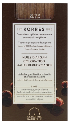 Korres Coloration Permanente Huile d'Argan - Coloration : 8.73 Doré Caramel