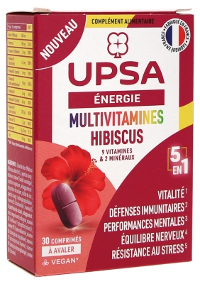 UPSA Énergie Multivitamines Hibiscus 5en1 30 Comprimés