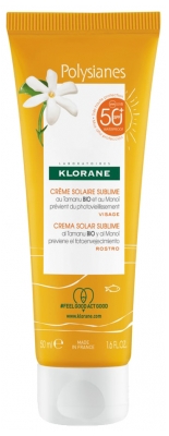Klorane Polysianes Crème Solaire Sublime au Tamanu Bio et Monoï SPF50+ 50 ml